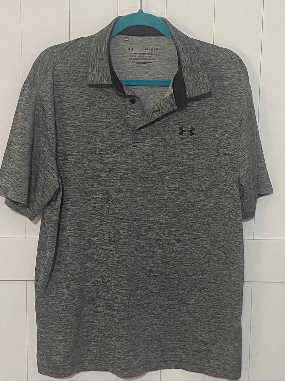 Under Armour Men’s Heather Gray Polo with Chest Logo